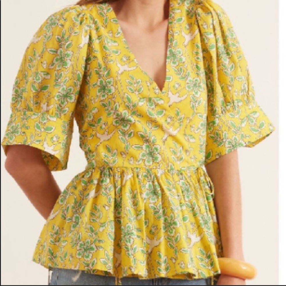 NWT RHODE Ava Wrap Printed Top